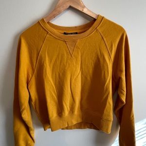 Yellow / Gold Cropped Crewneck Sweater